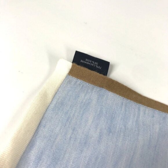 HERMES Epi Carre Geant 120 Large Shawl Stole/Shawl Scarf silk / Cashmere blue - Picture 10 of 15